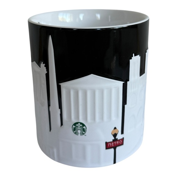 Starbucks Paris Relief Coffee Mug Black White 16 oz New SKU - Picture 2 of 6